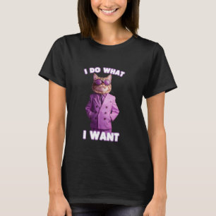 Ich mache was ich will Katz-Anzug Lila T-Shirt