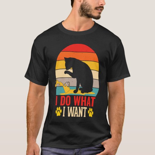 Ich mache was ich will Katze mit Brille T-Shirt (Vorderseite)
