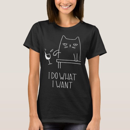 Ich mache was ich will Katze T-Shirt (Vorderseite)
