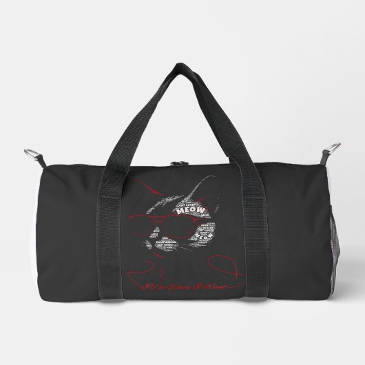 Ich mache, was ich will Katze Typografie Duffle Bag (Vorderseite)
