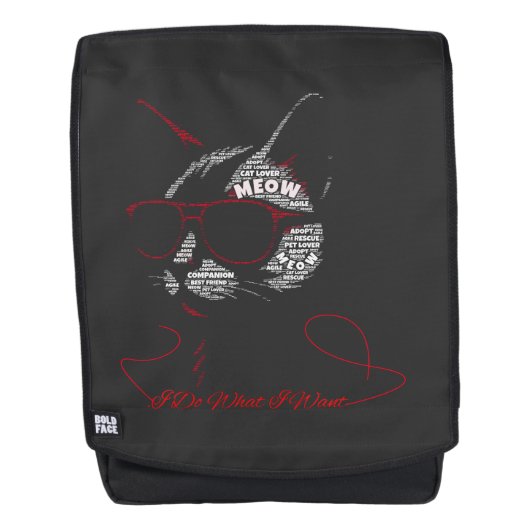 Ich mache, was ich will Katze Typografie Rucksack (Vorderseite)