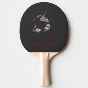 Ich mache, was ich will Katze Typografie Tischtennis Schläger
