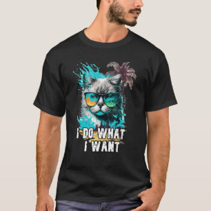 Ich mache was ich will Lustige Katze mit Brille T-Shirt