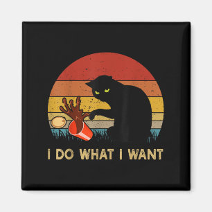 Ich mache was ich will Lustige schwarze Katze für  Magnet
