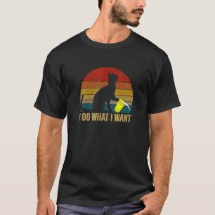 Ich mache was ich will Lustiges Retro Vintage Katz T-Shirt
