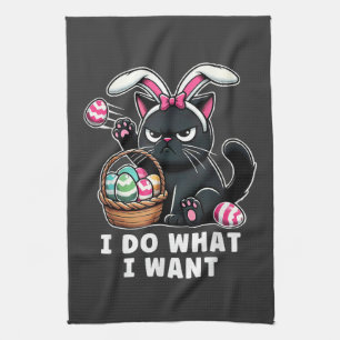 ich mache was ich will Ostern Katze Geschirrtuch