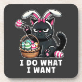 ich mache was ich will Ostern Katze Getränkeuntersetzer (Vorderseite)