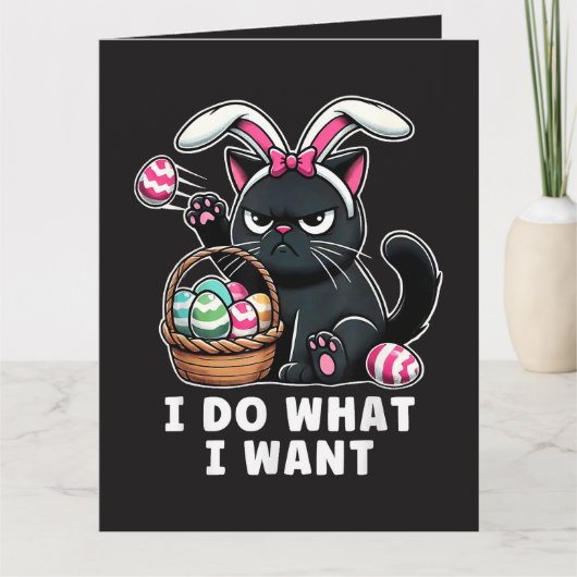 ich mache was ich will Ostern Katze Karte (Vorderseite)