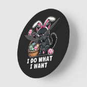 ich mache was ich will Ostern Katze Runde Wanduhr (Winkel)