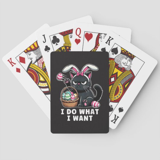 ich mache was ich will Ostern Katze Spielkarten (Rückseite)