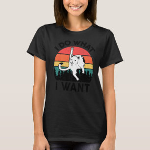 Ich mache was ich will schwarze Katze leckt Hinter T-Shirt