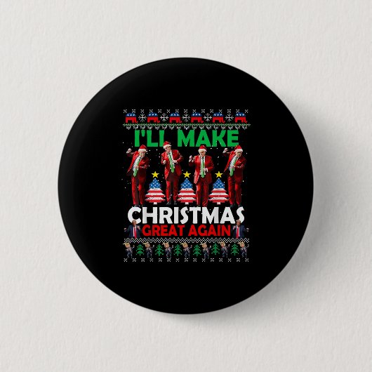 Ich mache Weihnachten wieder großartig Santa Trump Button (Vorderseite)