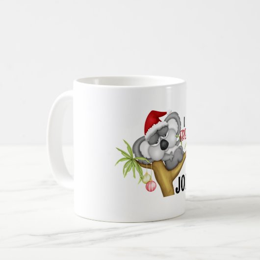 Ich mache Witze - Weihnachten Koala Kaffeetasse (Vorderseite Links)