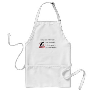 Ich mache Yoga Jeden Tag Funny Wine Zitat mit Cat Schürze