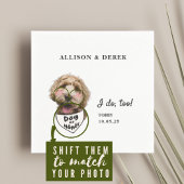 Ich mache zu viel Ehrenvorlagenhund Foto Hochzeit Serviette