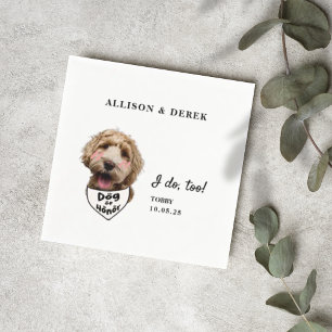 Ich mache zu viel Ehrenvorlagenhund Foto Hochzeit Serviette