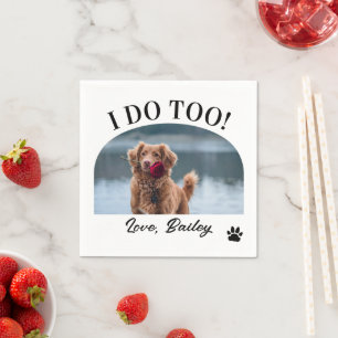 Ich mache zu viel Foto und Paw Hochzeit Serviette
