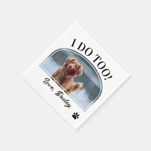 Ich mache zu viel Foto und Paw Hochzeit Serviette (Ecke)