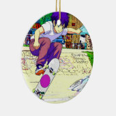 Ich mach's - Junge Skateboarder Keramik Ornament (Rechts)