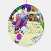 Ich mach's - Junge Skateboarder Keramik Ornament (Links)