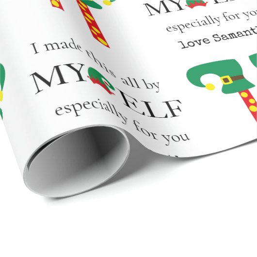 Ich machte das alles von meinem Elf für handgemach Geschenkpapier (Rolleneckpunkt)