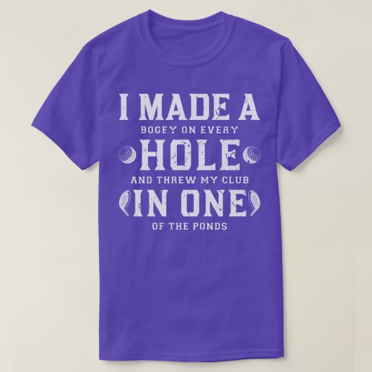 Ich machte ein Loch in einem Golf T-Shirt (Design vorne)