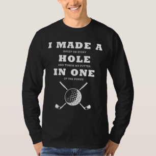 Ich machte ein Loch in einem Golfer, wo ich herrli T-Shirt