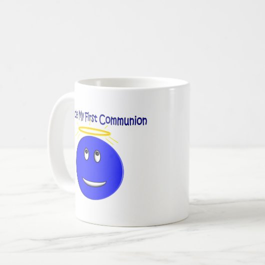 Ich machte mein erstes Kommunions-Blau Kaffeetasse (Vorderseite Links)