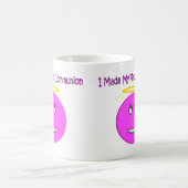 Ich machte meine erste Kommunion großes Rosa Kaffeetasse (Mittel)