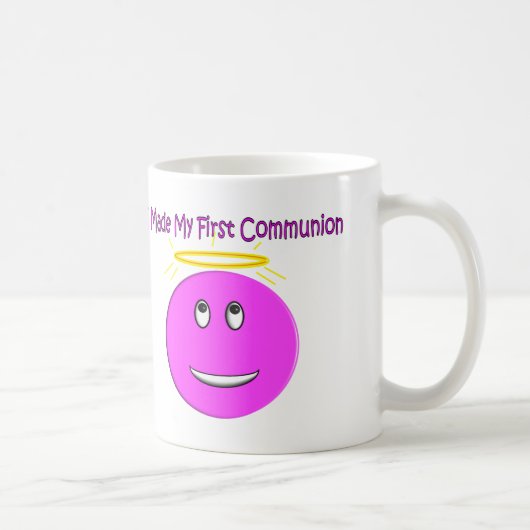 Ich machte meine erste Kommunion großes Rosa Kaffeetasse (Rechts)
