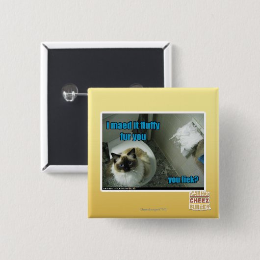 Ich maed es flaumiger Pelz Sie Button (Vorne & Hinten)