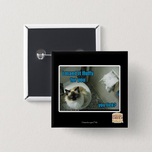 Ich maed es flaumiger Pelz Sie Button (Vorne & Hinten)