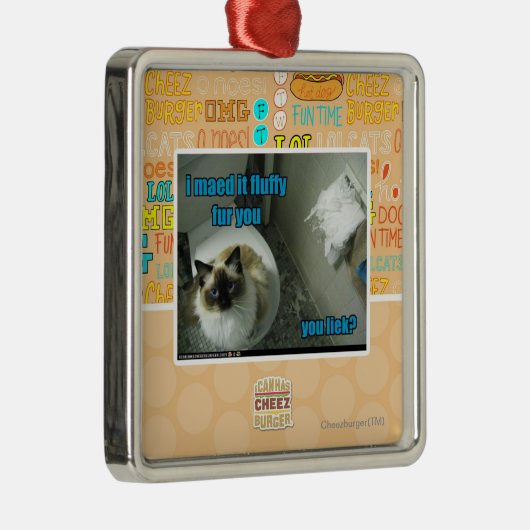 Ich maed es flaumiger Pelz Sie Silbernes Ornament (Rechts)