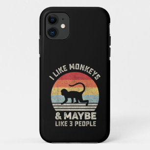 Ich mag Affen & vielleicht 3 Leute Lustiges Retro- Case-Mate iPhone Hülle
