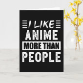 Ich mag Anime mehr als People Funny Karte (Gelbe Blume)