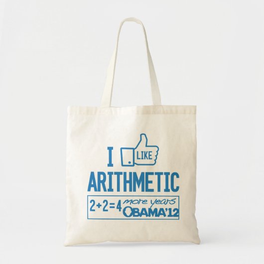 Ich mag Arithmetik - Pro-Obama-Taschen-Tasche Tragetasche (Vorne)