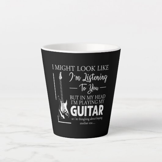 Ich mag aussehen, als höre ich dir Musik-Gitarre Milchtasse (Vorderseite)
