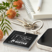 Ich mag aussehen, als höre ich dir Musik-Gitarre Schlüsselanhänger (Vorderseite rechts)
