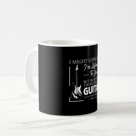 Ich mag aussehen, als höre ich dir Musikgitarre Kaffeetasse (Vorderseite Links)