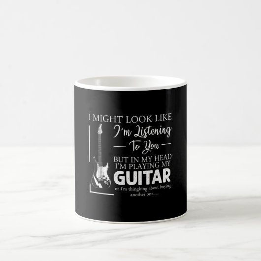 Ich mag aussehen, als höre ich dir Musikgitarre Kaffeetasse (Mittel)