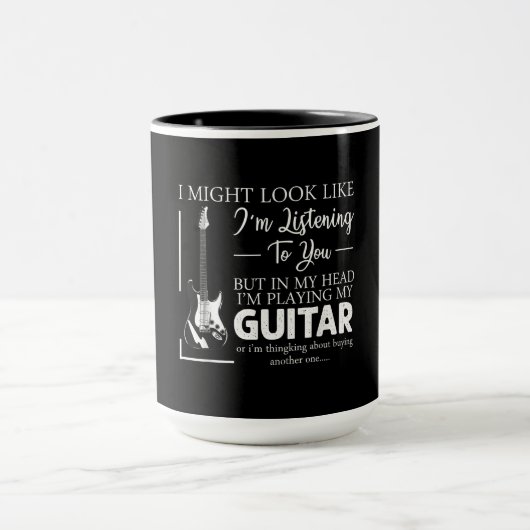 Ich mag aussehen, als höre ich dir Musikgitarre Tasse (Zentrum)