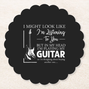 Ich mag aussehen, als höre ich dir Musikgitarre Untersetzer