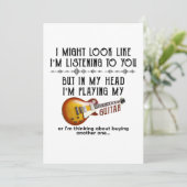 Ich mag aussehen, als höre ich dir zu, aber in mei dankeskarte (Stehend Vorderseite)