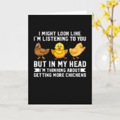 Ich mag aussehen, als höre ich dir zu - Huhn Karte (Gelbe Blume)