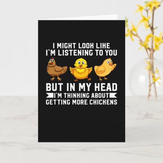 Ich mag aussehen, als höre ich dir zu - Huhn Karte (Gelbe Blume)