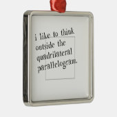 Ich mag außerhalb des Kastens denken Silbernes Ornament (Rechts)