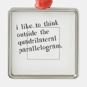 Ich mag außerhalb des Kastens denken Silbernes Ornament (Vorne)