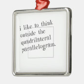 Ich mag außerhalb des Kastens denken Silbernes Ornament (Links)