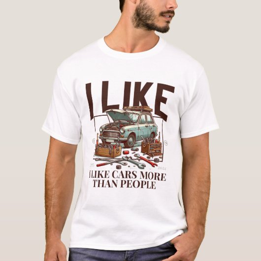 Ich mag Autos mehr als Menschen T-Shirt (Vorderseite)