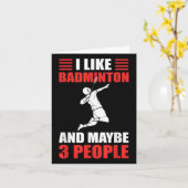 Ich mag Badminton und vielleicht 3 Leute Badminton Karte (Gelbe Blume)